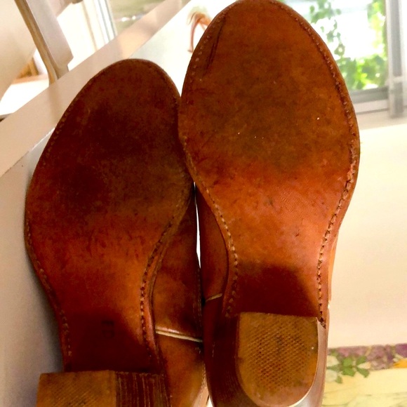 White Daisy Flower Vintage Brown Cowboy Boots - Picture 11 of 11